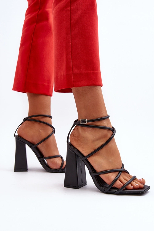 Modne Sandały Na Obcasie Czarne Josette