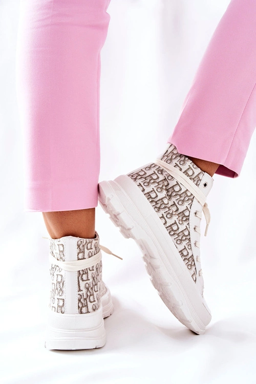 Damskie Wysokie Trampki Z Nadrukiem Białe Only You