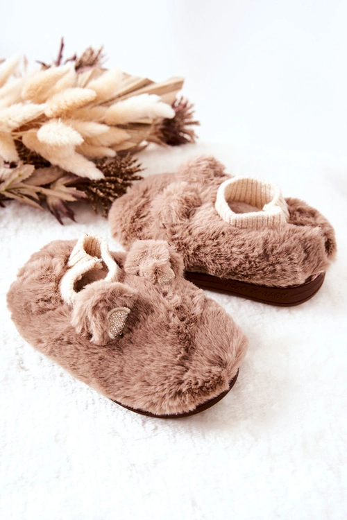 Papcie Ocieplane Ze Ściągaczem Brązowe Dessi