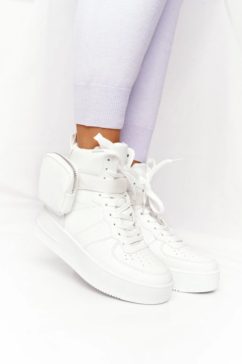 Sportowe Buty Na Platformie Z Nerką Białe Alexis