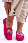 Modne Zamszowe Mokasyny Z Ozdobami Fuksja Delima