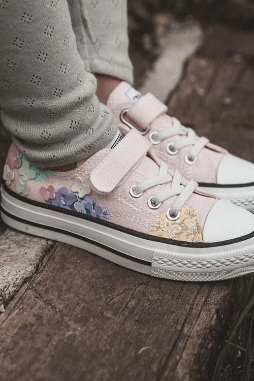 Dziecięce Trampki Materiałowe Print Różowe Buster