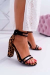 Damskie Sandały Na Słupku W Panterkę Dolimo