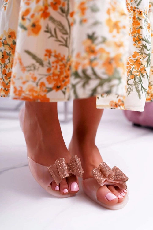 Lu Boo | Gumowe Balerinki Meliski Kokarda Różowe Cindela