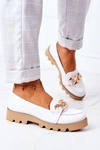 Skórzane Mokasyny Lewski Shoes 3040 Białe