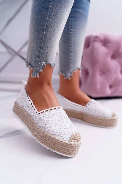 Espadryle Damskie Koronkowe Białe Lovely Haven