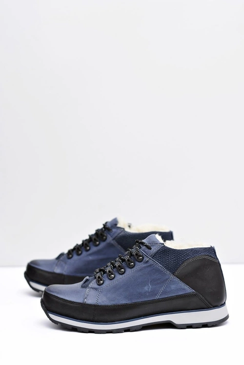 Półbuty Męskie Granatowe Ocieplane Trafer