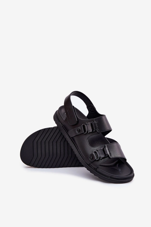 Skórzane Sandały Męskie Big Star RR174086 Czarne