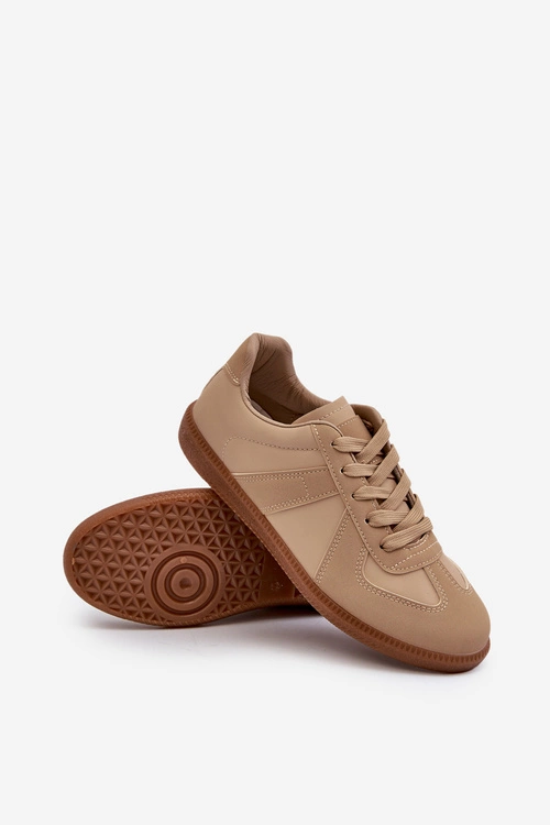 Damskie Niskie Sneakersy Beżowe Braidn