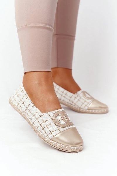 Eleganckie Damskie Espadryle Złote Be My Love
