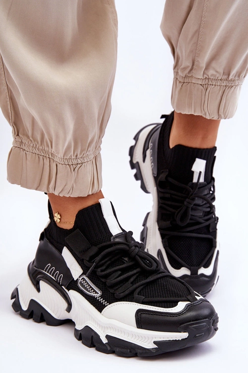 Damskie Sneakersy Skarpetkowe Wsuwane Czarne Keaton