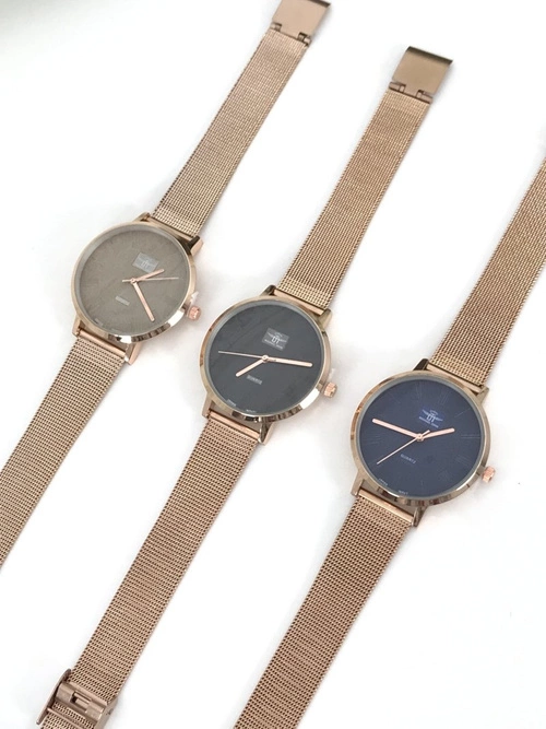 Damski Zegarek Michael John Elis Różowe Złoto / Szara Tarcza