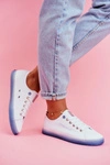 Trampki Damskie Cross Jeans Biało Niebieskie FF2R4077C