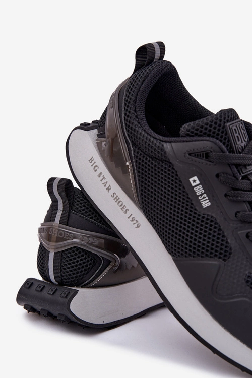 Sneakersy Męskie Na Platformie Big Star RR174361 Hi-Poly System Czarne