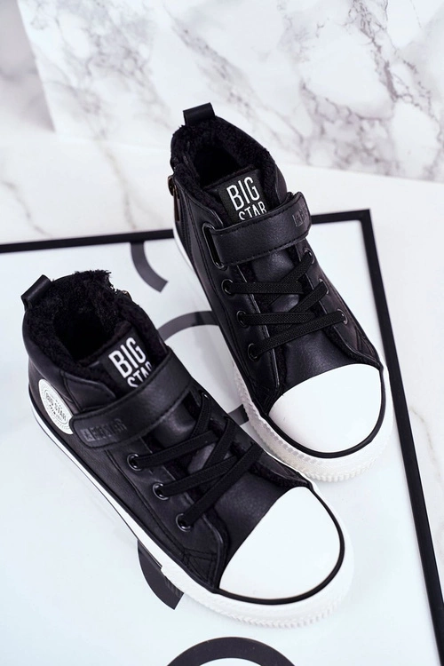 Dziecięce Ocieplane Trampki Big Star GG374035 Czarne