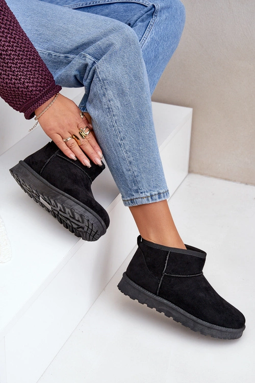 Śniegowce Damskie Z Eko Zamszu Czarne Noliri