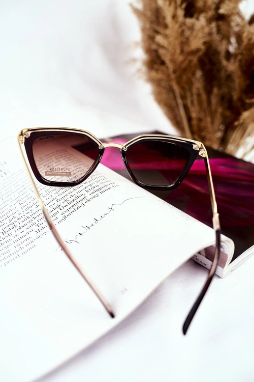 Okulary Przeciwsłoneczne Złote Prius PR-V07 Brązowe Gradient