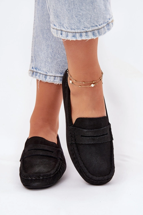 Zamszowe Mokasyny Damskie Big Star RR274948 Czarne