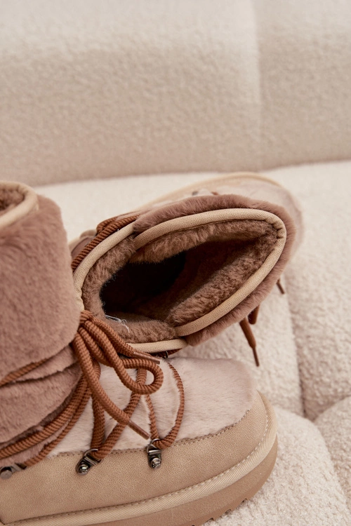 Śniegowce Damskie Z Futerkiem D.Franklin DFSH370012 Beżowe