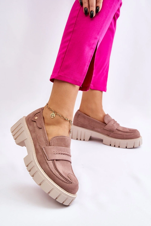 Damskie Zamszowe Wsuwane Półbuty Jasnobrązowe Fiorell