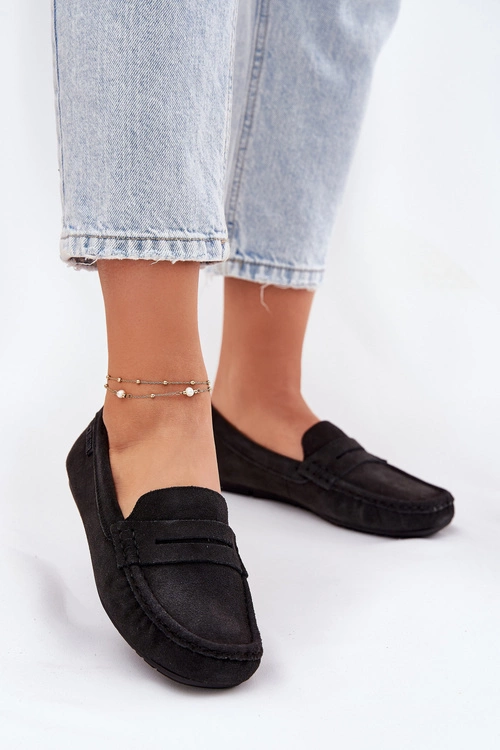 Zamszowe Mokasyny Damskie Big Star RR274948 Czarne