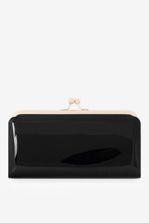 Lakierowany Duży Portfel Damski Nobo NPUR-LR0061-C020 Czarny