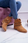 Damskie Botki Na Koturnie A3705 Camel Lucky