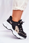 Sportowe Damskie Buty Czarno Złote Beijing