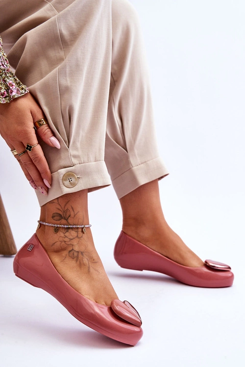 Damskie Baleriny Z Serduszkiem ZAXY LL285028 Różowe