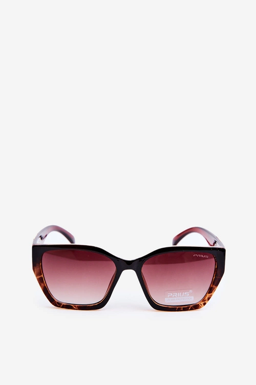 Damskie Klasyczne Okulary Przeciwsłoneczne Ze Złotymi Detalami UV400 Brązowe