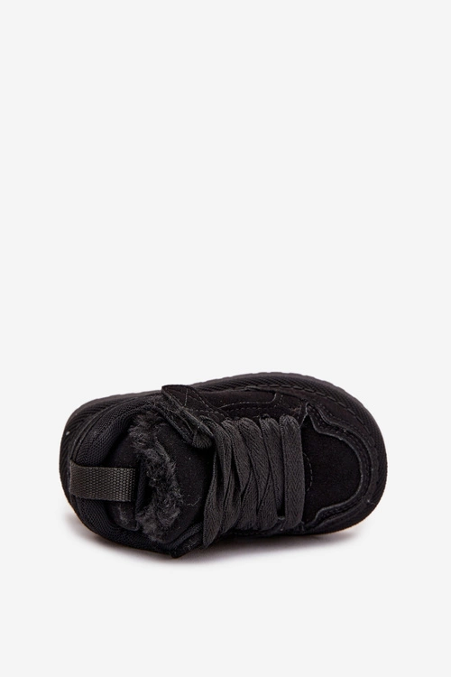Dziecięce Sneakersy Ocieplane Futerkiem Czarne Mireen