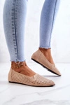 Ażurowe Damskie Baleriny Wsuwane Beżowe Rosario