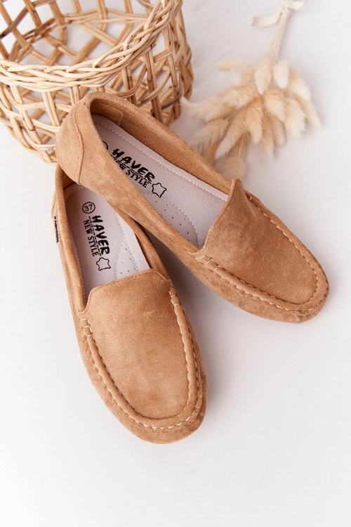 Damskie Zamszowe Mokasyny Beżowe San Marino