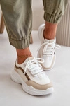 Sneakersy Buty Sportowe Damskie Na Grubej Podeszwie Beżowe Lerila