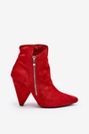 Asymetryczne Botki Na Obcasie Lu Boo Czerwone 