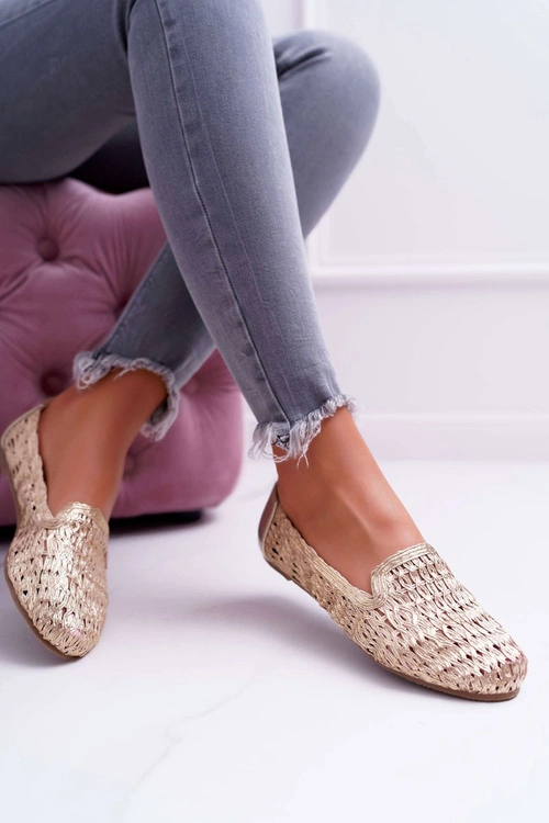 Baleriny Damskie Lu Boo Plecione Złote 4Ever