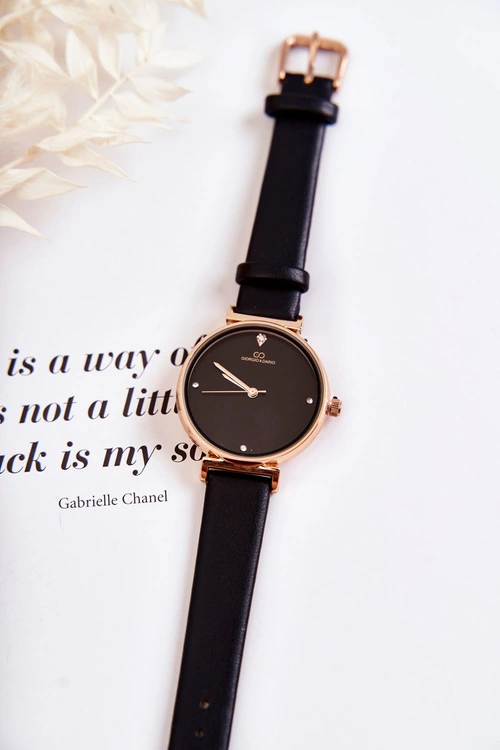 Damski Klasyczny Zegarek Na Skórzanym Pasku Giorgio&Dario Czarny