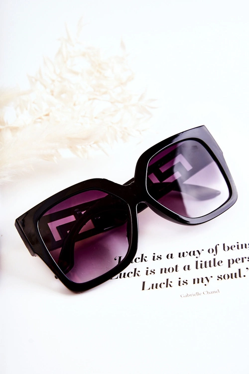 Damskie Modne Okulary Przeciwsłoneczne V120045 Czarno-Złote