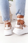 Damskie Sportowe Buty Sneakersy Biało-Złote Melanie