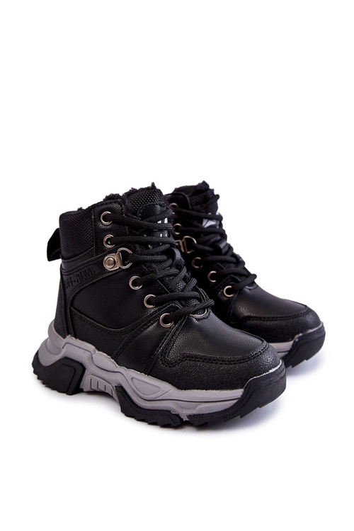 Dziecięce Botki Trapery Ocieplane Na Suwak Czarne Marvin