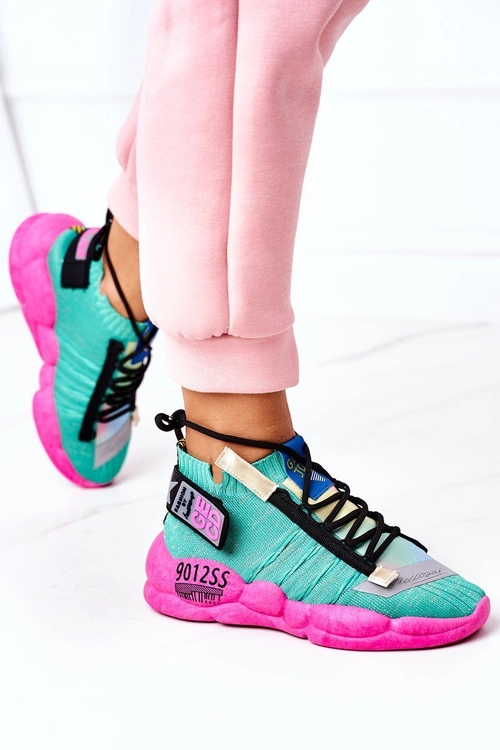 Damskie Sportowe Buty Sneakersy Zielone Bubble Tea