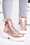 Sportowe Damskie Buty Ocieplane Różowo Złote Davan