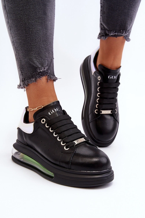Sneakersy Damskie Skórzane GOE NN2N4030 Czarne