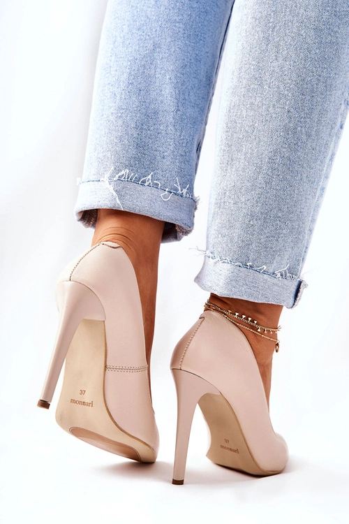 Klasyczne Szpilki Monnari 0180-015 Beżowe
