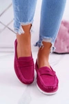 Mokasyny Damskie Skóra Zamszowa Fuksja Lauren
