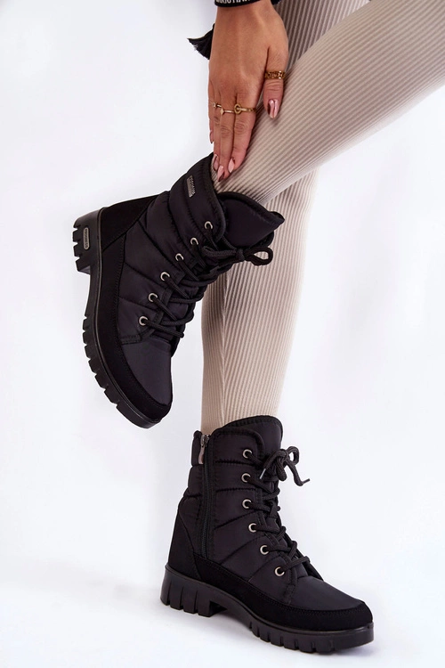 Damskie Ocieplane Śniegowce Progress PROGJ-21-14 Czarne