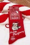 Skarpety Męskie Świąteczne Z Mikołajem Merry Christmas Czerwone
