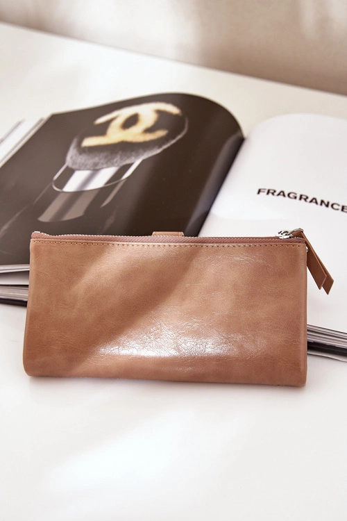 Portfel Damski Z Eko Skóry Ciemnobeżowy Irinda