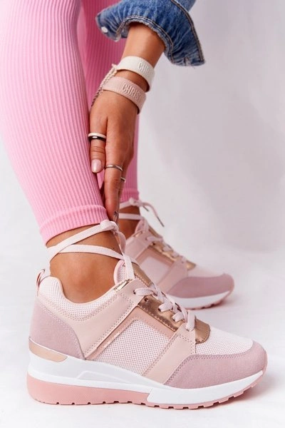 Sneakersy Na Koturnie Różowe Bye Bye Love