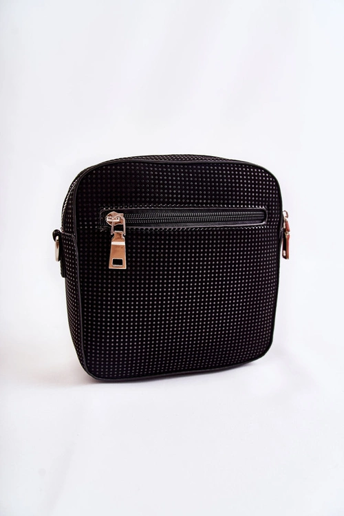 Skórzana Torebka Listonoszka Z Sercem GOE ZNJ015 Czarna